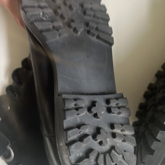 Black Leather Lace up boots with small buckle detailing, 6/6.5 - Picture 9 of 9